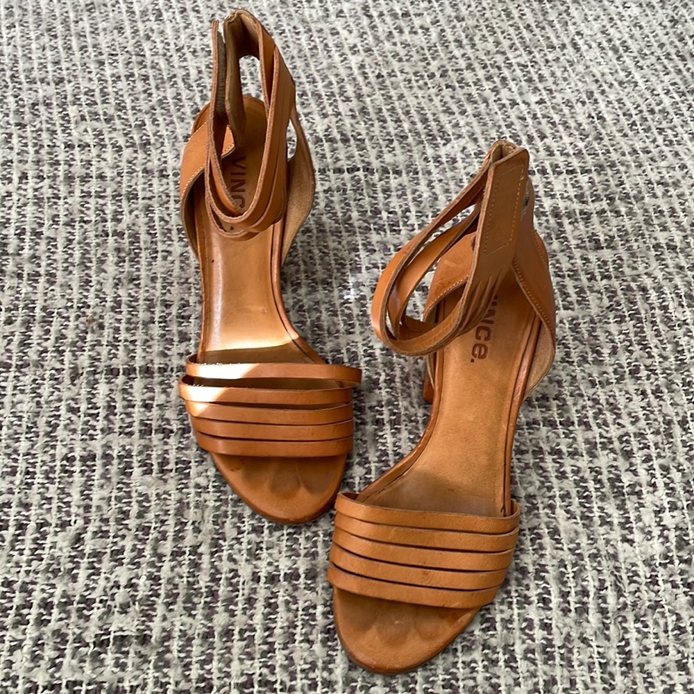 Vince brown leather heels